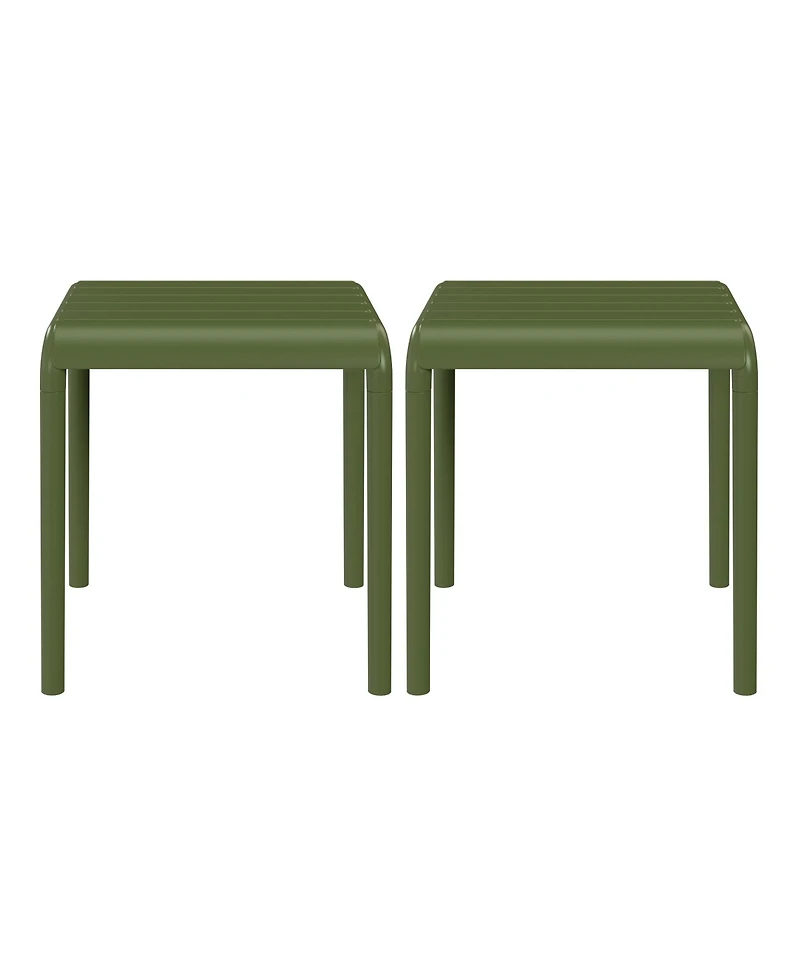Plastic Modern Outdoor Patio Accent Side Tables (Set of 2)