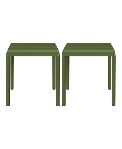Plastic Modern Outdoor Patio Accent Side Tables (Set of 2)
