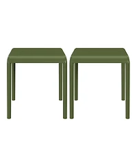 Plastic Modern Outdoor Patio Accent Side Tables (Set of 2)