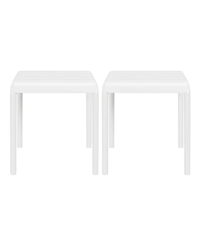 Plastic Modern Outdoor Patio Accent Side Tables (Set of 2)