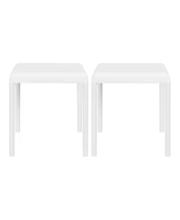 Plastic Modern Outdoor Patio Accent Side Tables (Set of 2)