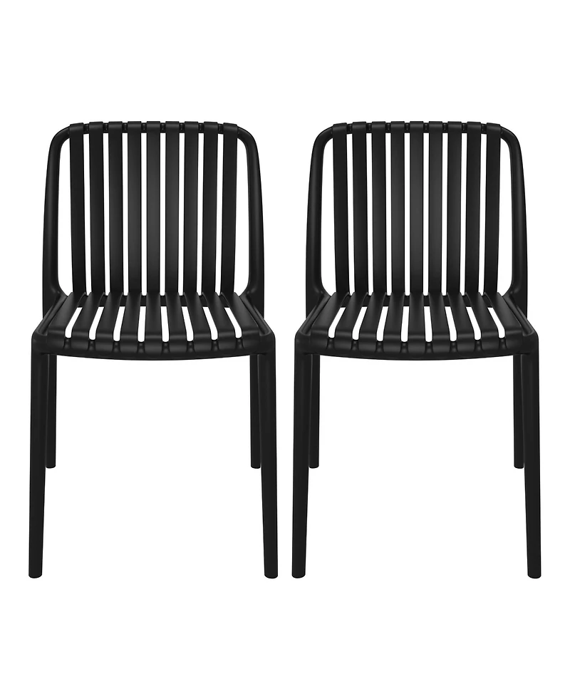 Outdoor Stackable Polypropylene Plastic Dining Side Chairs (Set of 2)