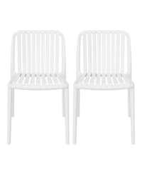 Outdoor Stackable Polypropylene Plastic Dining Side Chairs (Set of 2)