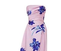 Milla Women's Dainty pink A-line maxi dress with blue-flowered pattern