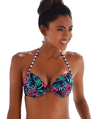 Lascana Women's Mix Print Push Up Bikini Swimsuit Top Bra Sizing