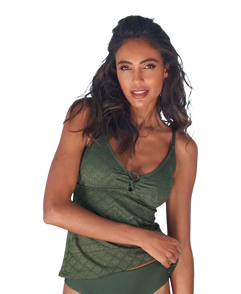Lascana Women's Crochet Tankini Swimsuit Top
