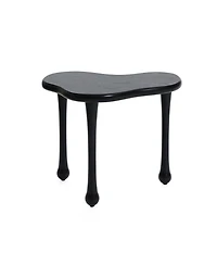 LuxenHome Black Wood Irregular Shape 19.9-Inch Tall Side Table
