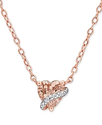 Gemstone Heart-Shaped Pendant Necklace in Rose Gold-Plated Sterling Silver, 18"