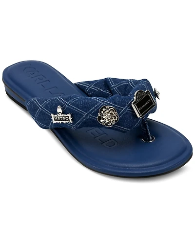Karl Lagerfeld Paris Women's Ceejay Rue Embellished Sandals