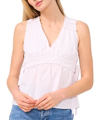 1.state Women's Aurora Cotton Sleeveless V-Neck Top
