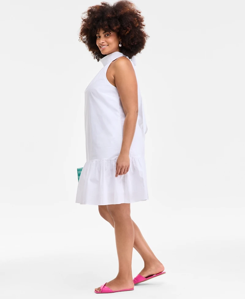 On 34th Trendy Plus Size Bow-Back Tiered Mini Dress, Exclusively at Macy's