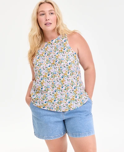 On 34th Trendy Plus Floral-Print Tank Top, Exclusively at Macy's