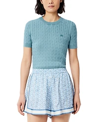 Lacoste Usa Women's Cotton Short-Sleeve Sweater