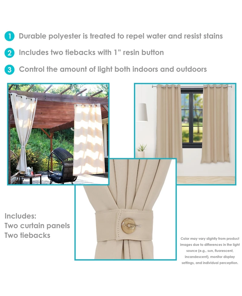 Simple Styles Indoor/Outdoor Curtain Panels with Grommet Tops