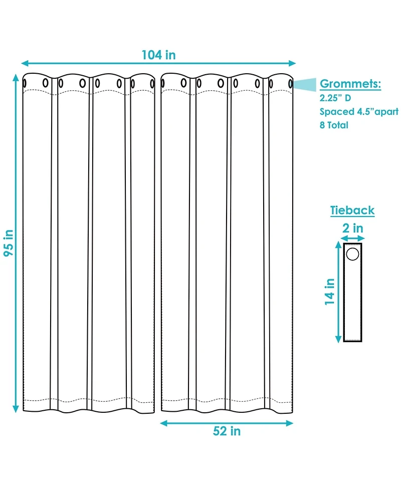 Room Darkening Curtain Panel with Grommet Top - 52 x 96 in. - Beige - Set of 2
