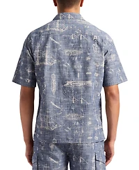 Men's Sonix Relaxed-Fit Nautical-Print Button-Down Camp Shirt