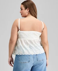 And Now This Trendy Plus Embroidered Babydoll Tank, Exclusively at Macy's