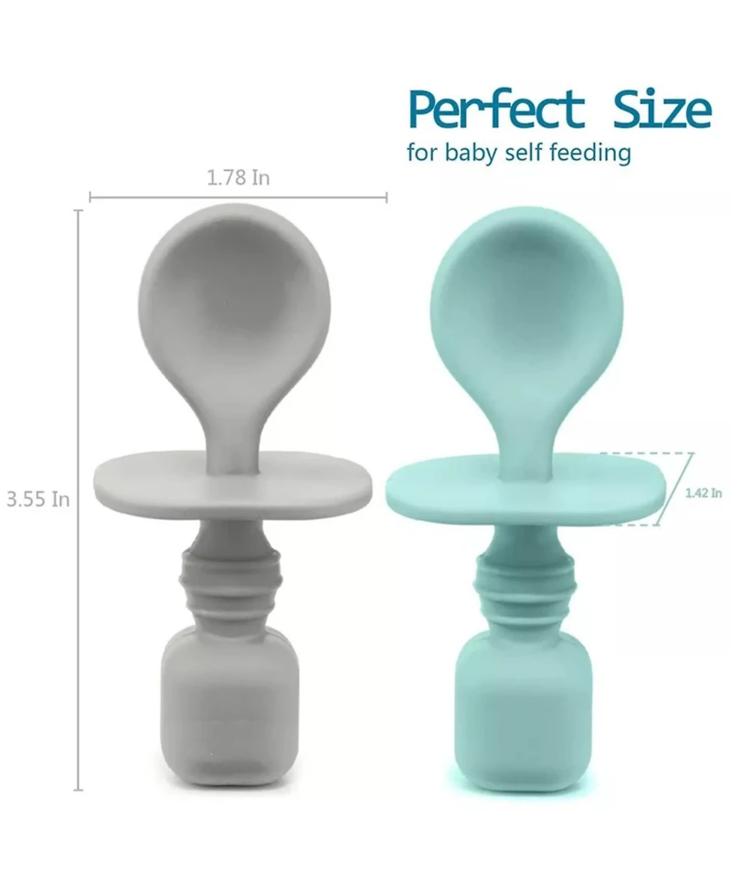 Sperric Toddler Spoons First Stage - Silicone Spoon For Self Feeding Set Gum Friendly Bpa Free