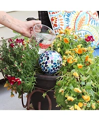 Glass Mosaic Watering Globe for Plants and Flowers