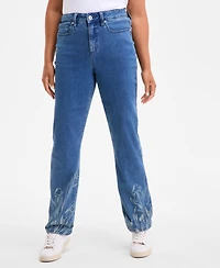 Style & Co Women's Printed High-Rise Straight-Fit Jeans, Exclusively at Macy's