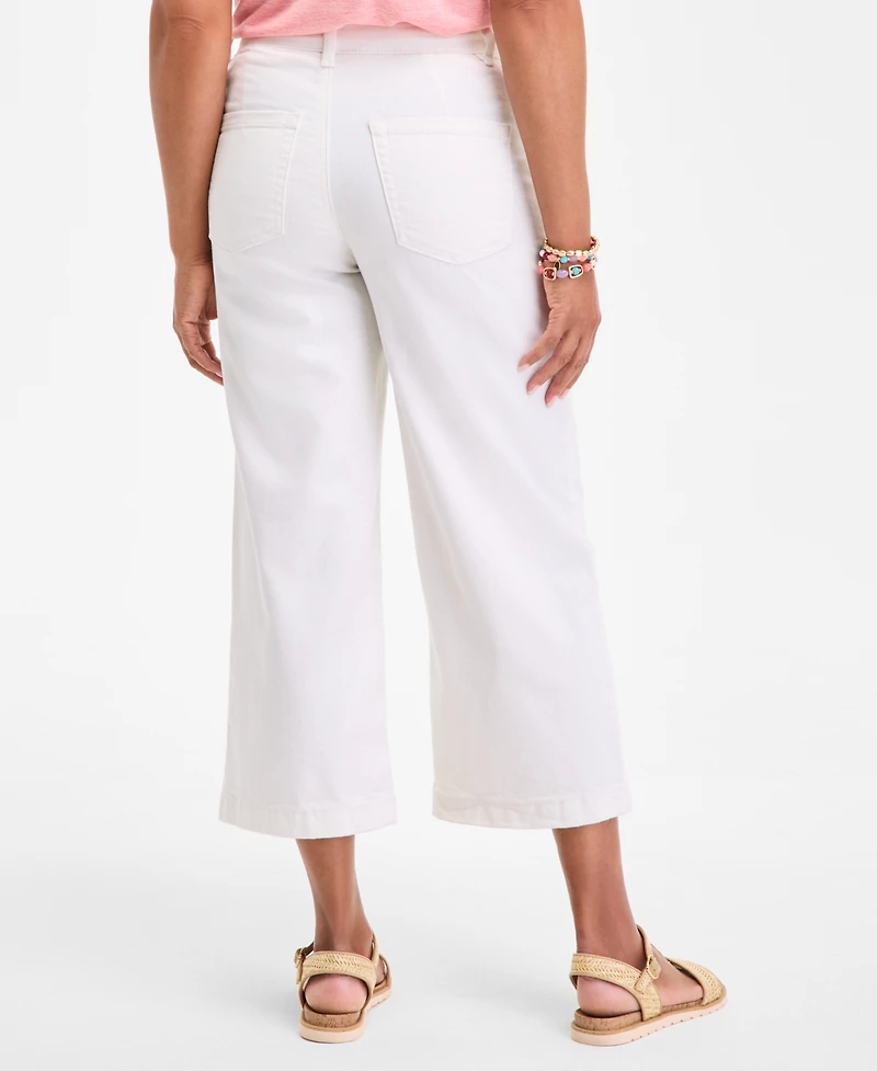 Women's High-Rise Embroidered-Cuff Crop Jeans, Exclusively at Macy's