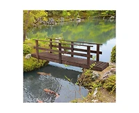 Garden Bridge with Handrails for Outdoor Landscaping and Decorative Pathways