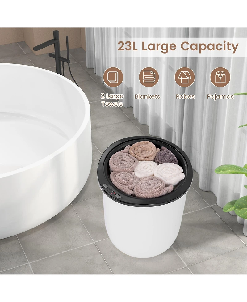23L Large Luxury Bucket-Style Towel Warmer with Fragrant Disc Holder