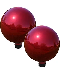 Indoor/Outdoor Reflective Mirrored Surface Garden Gazing Globe Ball with Stemmed Bottom and Rubber Cap - 10" Diameter