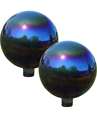 Indoor/Outdoor Reflective Mirrored Surface Garden Gazing Globe Ball with Stemmed Bottom and Rubber Cap
