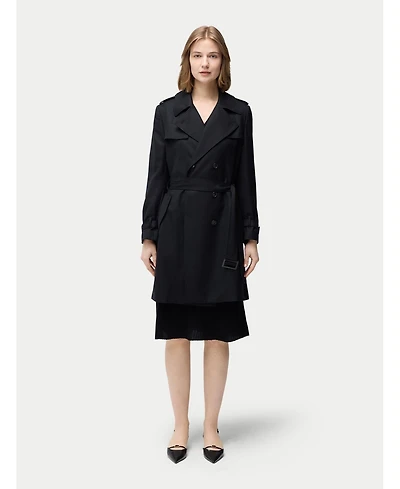 Gobi Cashmere Women's Double Breasted Trench Coat