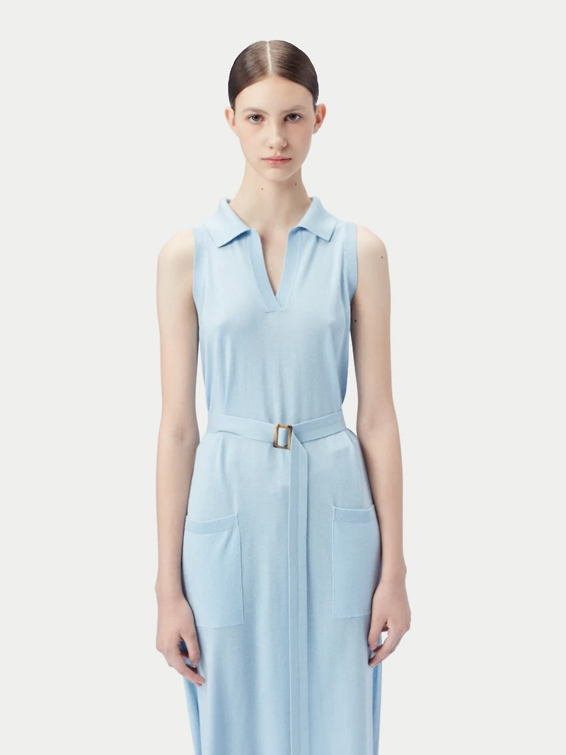 Gobi Cashmere Women's Sleeveless Silk Polo Dress