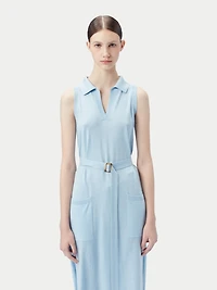 Gobi Cashmere Women's Sleeveless Silk Polo Dress