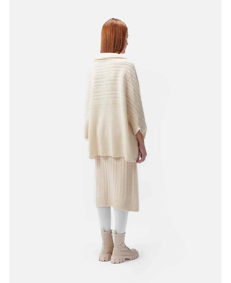 Gobi Cashmere Women's Cable-Knit Cashmere Poncho