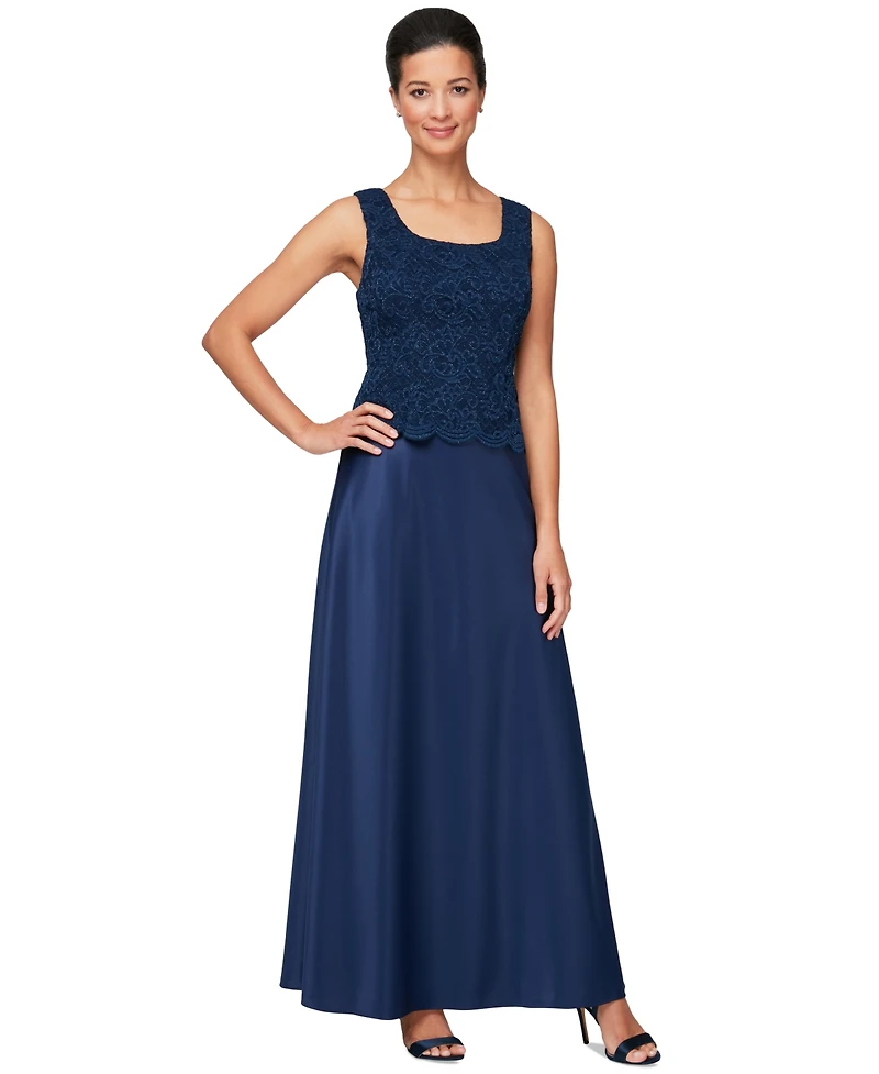 Alex Evenings Lace Jacket & Lace-Top Gown