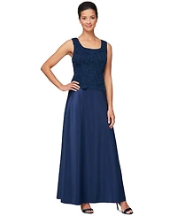 Alex Evenings Lace Jacket & Lace-Top Gown