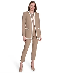 Tommy Hilfiger Women's Framed Collarless Open-Front Blazer