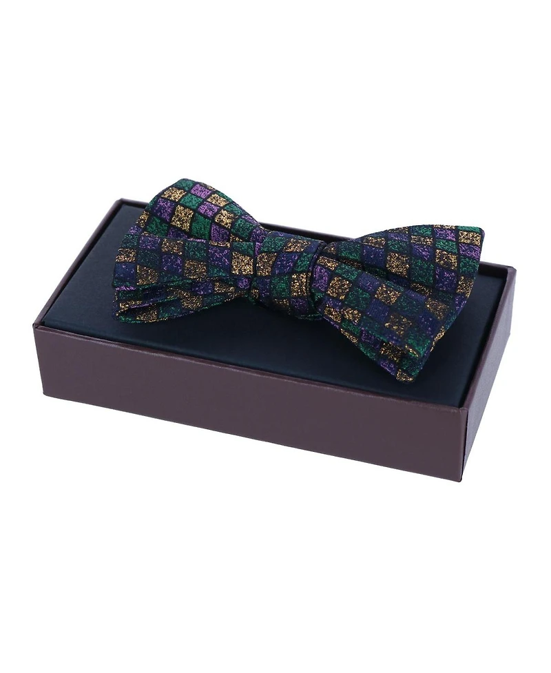 Trafalgar Men's Carnival Diamond Multi-Colored Novelty Silk Bow Tie