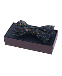 Trafalgar Men's Carnival Diamond Multi-Colored Novelty Silk Bow Tie