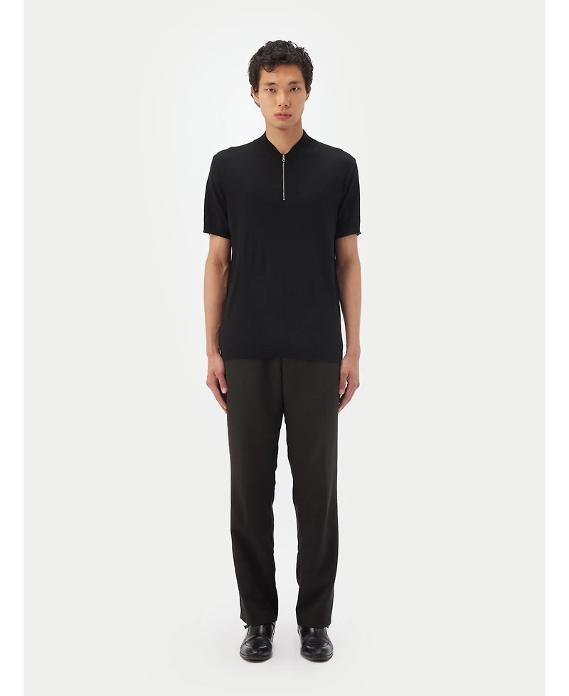 Gobi Cashmere Men's Silk Cashmere Zip T-Shirt