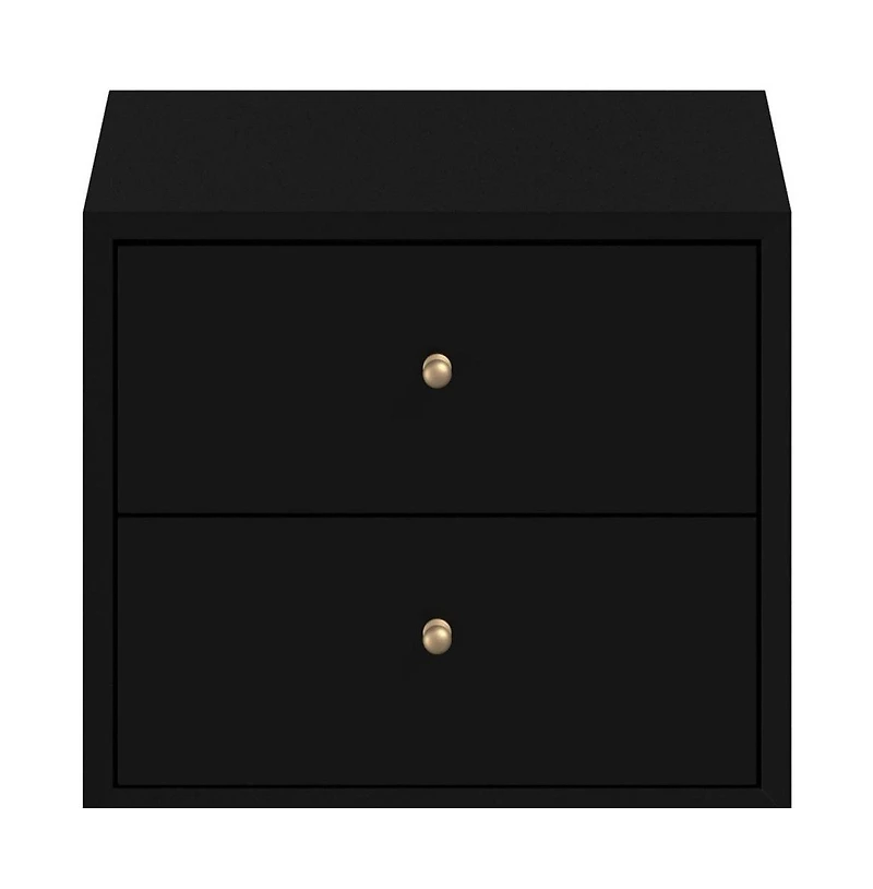 Sturdy Two-Drawer Solid Wood Nightstand for Bedside Essentials