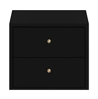 Sturdy Two-Drawer Solid Wood Nightstand for Bedside Essentials