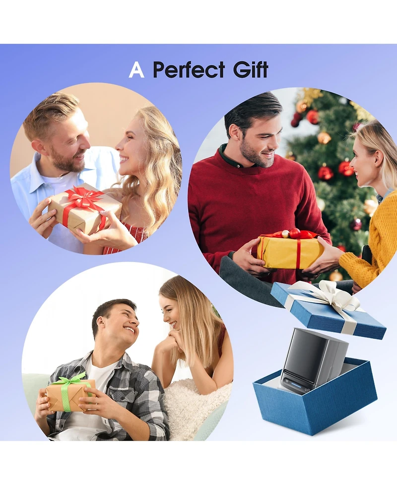 Label Maker Machine with Tape, PM220 Bluethooth Label Printer, 2 Inch Portable Thermal Printer for Small Business, Address, Logo, Clothing, Sticker Pr