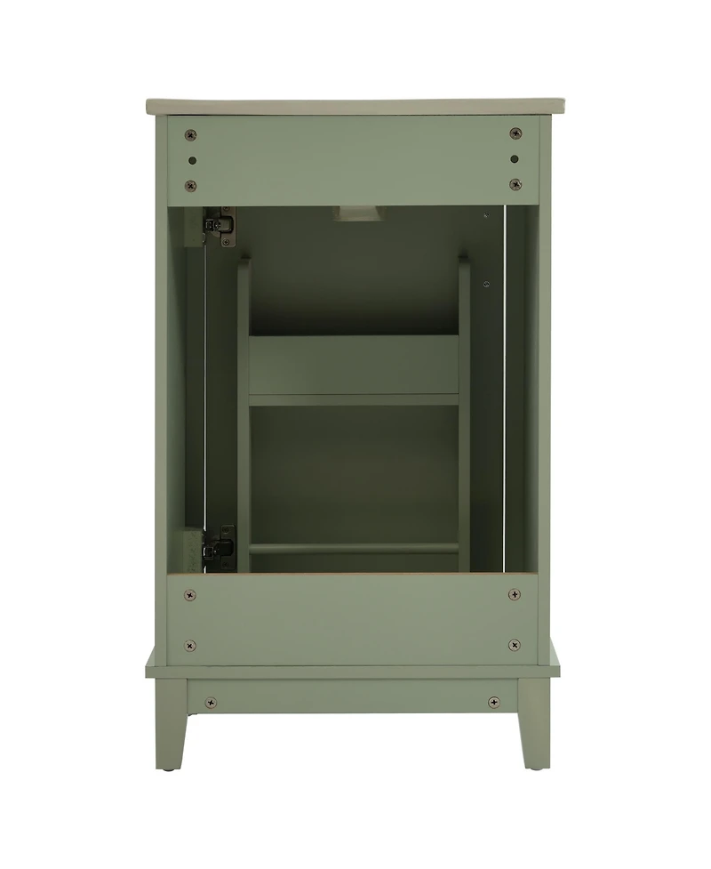 Streamdale 20 Inch Modern Small Bathroom Vanity Cabinet With Ceramic Basin- 2014.533.3 Inches,Ample Storage,1 Soft Close Door