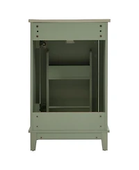 Streamdale 20 Inch Modern Small Bathroom Vanity Cabinet With Ceramic Basin- 2014.533.3 Inches,Ample Storage,1 Soft Close Door