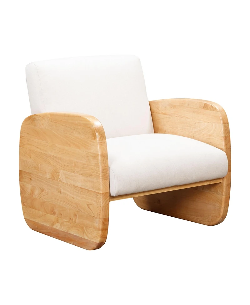 Linen and Wood Arm Chair – Perfect for Living Room or Bedroom