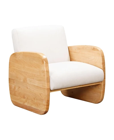 Linen and Wood Arm Chair – Perfect for Living Room or Bedroom