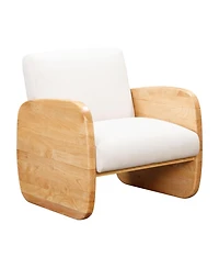 Linen and Wood Arm Chair – Perfect for Living Room or Bedroom