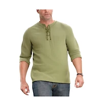 KingSize Big & Tall Gauze Lace-Up Shirt