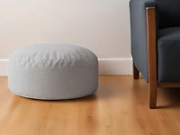Textured Cotton Round Pouf Ottoman – Comfortable & Chic