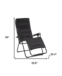 Reclining Steel Zero Gravity Chair with Cushion for Lawn Deck and Poolside